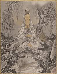 Kannon Seated Under A Tree Fish In A Whirlpool In The Foreground Kawanabe Kyosai Japanese 1831 1889 Per Kawanabe Metropolitan Museum Of Art Buddhist Art
