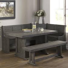 Vilo Home Industrial Charms Corner Nook Dining Set In Distressed Gray Nebraska Furniture Mart Breakfast Nook Table Corner Nook Dining Set Nook Dining Set
