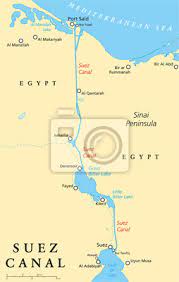 Den suezkanalen ( arabiska : Suezkanalen Political Map Canvastavlor Pa Vagg Tavlor Sinai Medelhavet Nordafrika Myloview Se
