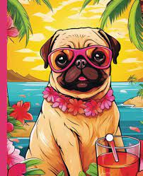 Amazon.co.jp: Wide Ruled Notebook: Beach Book - Aesthetic Cute Tropical Pug  - For Girls, Teens, Women, Teachers and Dog Lovers : Publishing, Pink  Pineapple: Foreign Language Books