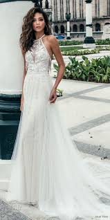 Julie Vino Fall 2018 Havana Sleeveless Jewel Halter Neck Heavily Embellised Bodice Elegant Rom Julie Vino Wedding Dress Boho Wedding Dress Halter Wedding Dress