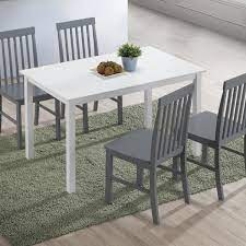 Gray farmhouse table and chairs. Walker Edison Furniture Company 5 Piece Modern Farmhouse Dining Rooom Set White Grey Hdw485pcwg The Home Depot