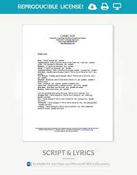 Great musicals for little folks with big impact. Camel Lot Reproducible Script Lyrics Little Big Stuff