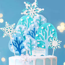 All you'll want for christmas are these deliciously festive cakes. Amazon Com Frozen Woodland Snow Trees And Glittery Snowflake Cake Toppers Handmade Frozen Winter Theme Cake Decorations For Christmas Birthday Baby Shower Party Kids Birthday Party Supplies Toys Games
