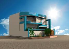Fassadenfarbe In Hellblau Und Weiss Fassadenfarbe Modernes Haus Fassade
