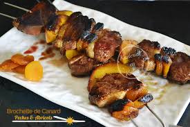 Brochettes De Canard Aux Peches Et Abricots A La Plancha Recettes De Cuisine Cuisine A La Plancha Brochette