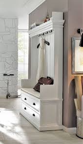 This hall tree has everything you need to keep your hall, entry, or mudroom tidy. Pure Utility Chic Our Elegant Rustic White Coat Hanger And Cushioned Bench Combo Makes A Statement And Is Ideal For Clo Hall Stand Home Hall Tree With Storage