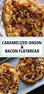 Caramelized Onion And Bacon Pizza Is Made With Naan Bread So You Don T Have To Worry About Pizza D In 2020 Healthy Pizza Recipes Bacon Pizza Recipes Naan Pizza Recipes