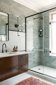 With a pale green color mixed with a medium color wood, it won't overpower your bathroom like a darker. Interiors Page 197 Of 647 Contemporist