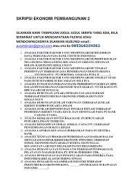 Contoh proposal ekonomi pembangunan pdf. Skripsi Ekonomi Pembangunan 2