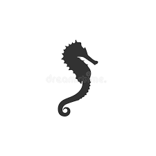 A seahorse isn't a placental mammal; Black Sea Horse Or Hippocampus On White Background Marine Seahorse Simple Icon Stock Vector Illustration Of Mammal Element 149502990