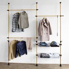 79 95 Clothes Rack Telescopic Wardrobe Organiser Hanging Rail Adjustable Storage Shelving Sobuy Frg