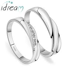 Simple Wave Promise Rings For Couples 925 Sterling Silver Wedding Ring Band With Cubic Zirconia Diam Promise Ring Set Crystal Engagement Rings Silver Ring Set
