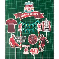Liverpool fc cake (dreaming of football). Football Club Liverpool Man U Arsenal Cake Topper Set 7pcs 1big 6smalls Shopee Malaysia