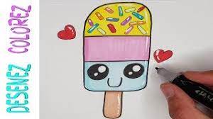 Desene cute usoare cu animale : Desenez Si Colorez O Inghetata Pe Bat Kawaii Un Desen Pe Zi Youtube
