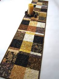 Black And Gold Table Runner Brown Black And Gold Batik Table Runner Batik Table Runners Quilted Table Runners Patterns Gold Table Runners