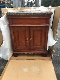 It's crafted with a solid pine and engineered wood base, and features a marble surface with a ceramic undermount sink. 28 Inch Bathroom Vanity Ebay