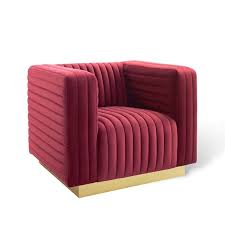 A good accent chair is one that always makes a stylish statement. Modway Charisma Channel Tufted Velvet Accent Armchair In Maroon Eei 3887 Mar Cymax Stores