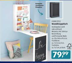 Spiegelschrank bad mit beleuchtung aldi. Living Style Wandklapptisch Angebot Bei Aldi Sud
