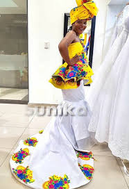 It is a classic kind of bridal kimono that may simply be worn at the wedding reception. Tsonga Wedding Dresses Cheap Online