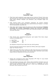 Ia biasanya digunakan apabila membawa pekerja pengurusan peringkat tinggi, pekerja kontrak jangka pendek, atau freelancers. Contoh Perjanjian Kontrak Kerja
