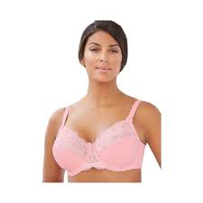 womens glamorise lacy wonderwire bra size 34g 34g pink