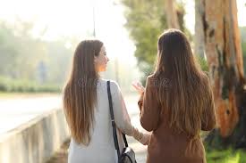 Like in a reverse image search you perform a query using a photo and you receive photos in the results. Back View Of Two Women Walking And Talking In A Park Stock Image Image Of Females Communication 163831533