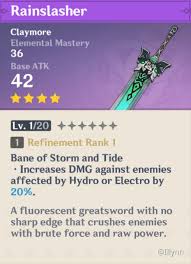 At high refinements, especially r4 it r5 rainslasher, it severely outperforms archaic. Weapon For Support Beidou Er Or Em Genshin Impact Official Community