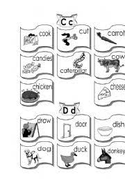 Ciao, exclamation, hello or goodbye ; English Worksheets Letter C D