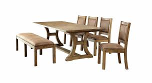 Menelaus Rustic Pine Wood 6 Piece Dinning Set Dinning Set Upholstered Chairs Chair Style