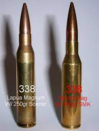 A 300 grain bullet in the lapua loaded to saami length takes up tons of case capacity. 338 Norma Magnum Wikipedia