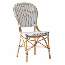 Bistrostuhl Montmartre Rattan Weiss Esszimmerstuhl Beistellstuhl Rattan Esszimmerstuhle