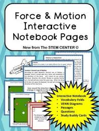 Force And Motion Interactive Notebook Distance Learning Friendly Interactive Notebooks Science Notebooks Force And Motion