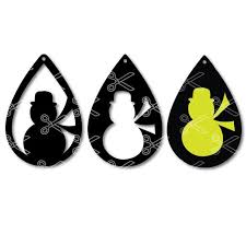 Download Snowman Teardrop Earring Svg Dxf