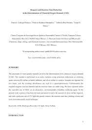 Biological oxygen demand ( b.o.d) introduction: Pdf Downscaling The Chemical Oxygen Demand Test