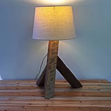 Reclaimed Wood Desk Lamp Reclaimed Wood Tripod Wood Lamp Etsy Wood Desk Lamp Wood Lamps Rustic Table Lamps