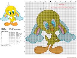 Tweety Bird Cross Stitch Pattern Baby Tweety Bird With A Rainbow Free Cross Stitch Pattern Download 2500x1908 2091420 Cross Stitch Disney Cross Stitch Free Cross Stitch