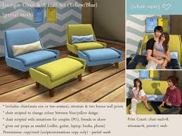 Shop birch lane for farmhouse & traditional chair and a half accent chairs, in the comfort of your home. Second Life Marketplace What Next Loungin Chair A Half Yellow Blue
