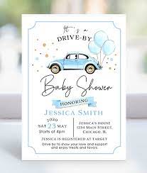 Add your photos to preset designs or upload your own design. Drive By Baby Shower Invitation Boy Merryelle Design