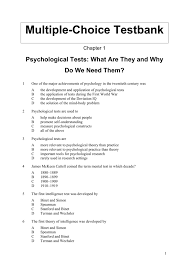 Multiple Choice Testbank