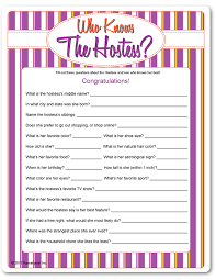 Printable Who Knows The Hostess Passion Party Ideas Pure Romance Party Girls Night Games