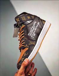 Louis Vuitton X Off White X Air Jordan 1 Off White X Air Jordan X Louis Vuitton Inspired Special Edition Sneakers In 2020 Louis Vuitton Shoes Sneakers Louis Shoes Air Jordans