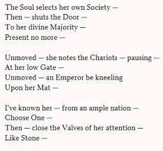 We did not find results for: Analysis Of Poem The Soul Selects Her Own Society By Emily Dickinson Owlcation