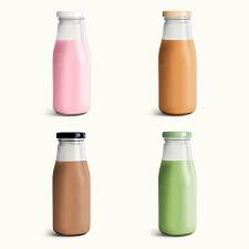 Download Premium Psd Of Milk Tea In Glass Bottles Mockup Set 2384751 In 2020 Milk Packaging Bottle Mockup Milk Tea