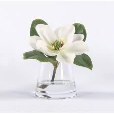 Magnolia Floral Arrangement In Glass Vase Floral Arrangements Artificial Floral Arrangements Floral Arrangements Diy