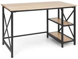 Find top rated office supplies & save big with staples canada. Wood And Steel Desk Two Shelves For Extra Storage