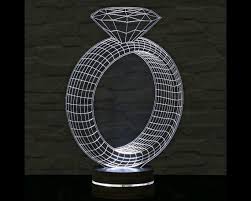 Solitaire Ring Shape Home Decor Office Decor 3d Led Lamp Ring Light Acrylic Lamp Amazing Effect Art Light 3d Illusion Lamp Led Glow Lights 3d Led Light