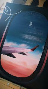 Sunset Plane In 2020 Diy Art Painting Amazing Art Painting Simple Canvas Paintings