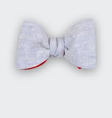 Light Blue Chambray Bow Tie Cotton Cinabre Paris
