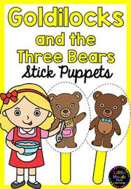Goldilocks And The 3 Bears Stick Puppet Templates Black And White Puppets Goldilocks And The Three Bears Black And White